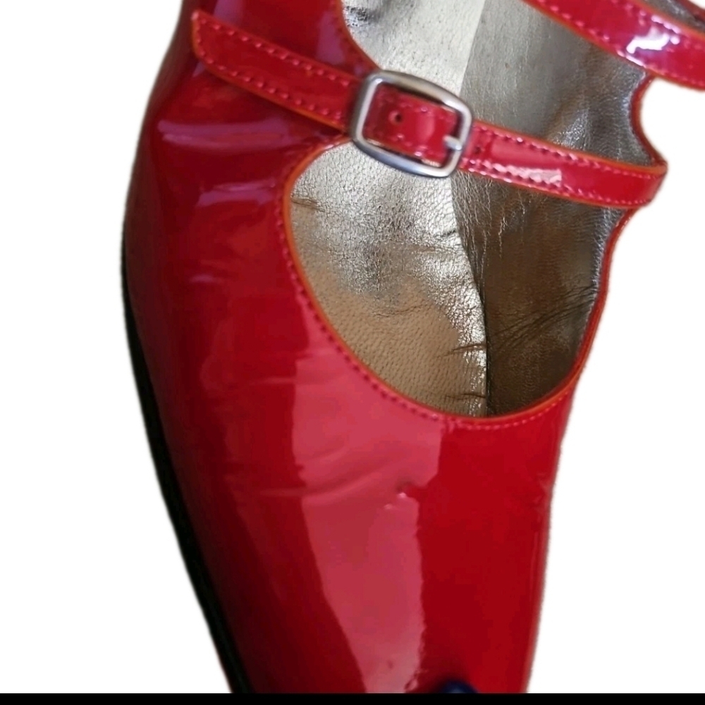 CAREL Womens Red Kina Patent Mary Jane Ballerina Pumps 38.5 - Picture 12 of 16